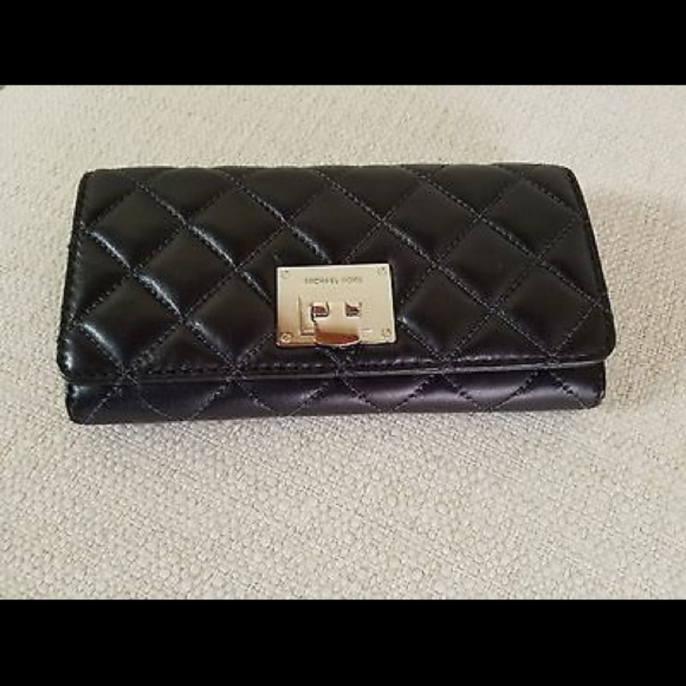 SOLD....Michael Kors Quilted Black Wallet