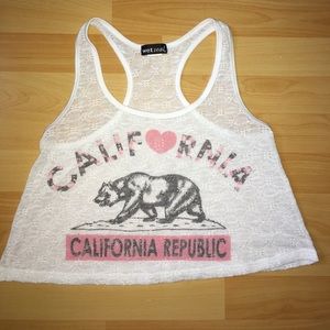 White Graphic Crop Top