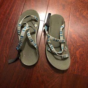 Chacos size 7. Used but still a lot of use left!