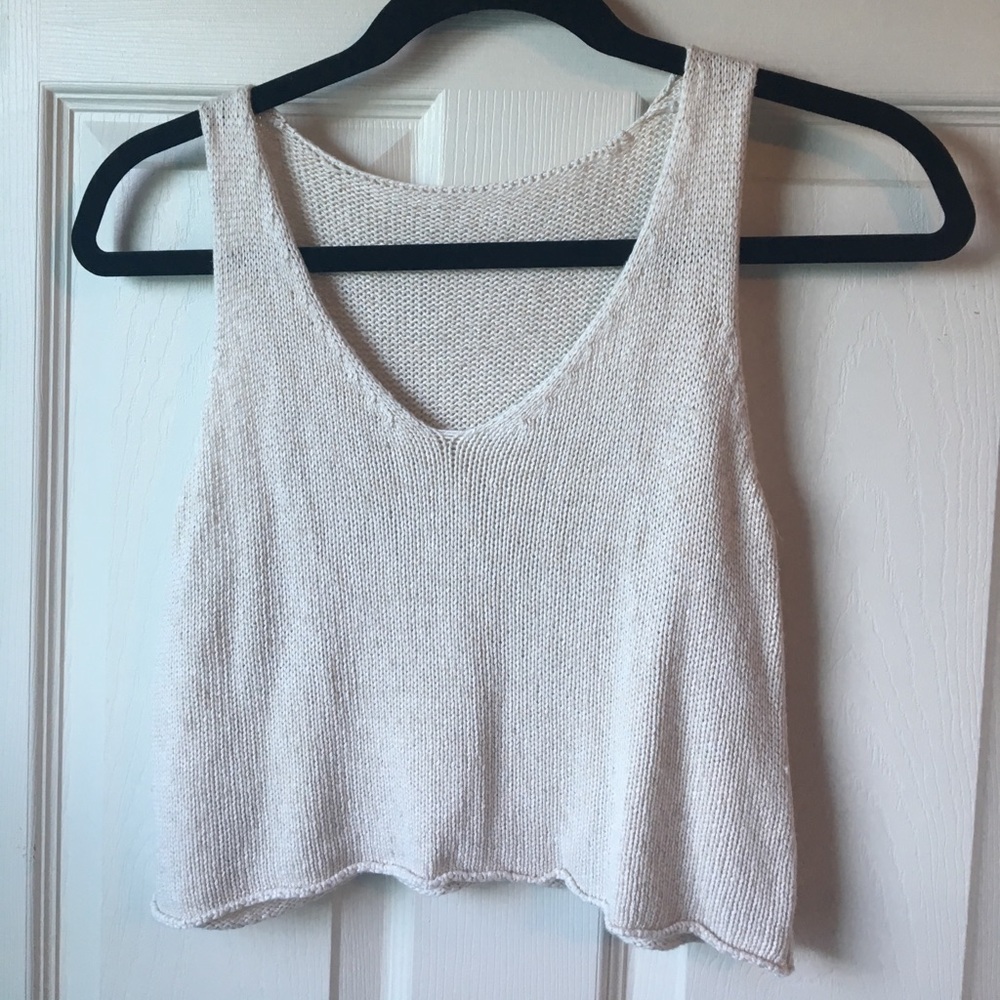 Knit cropped tank top
