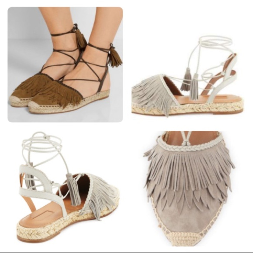 NWOT Aquazzura Fringe Sandal