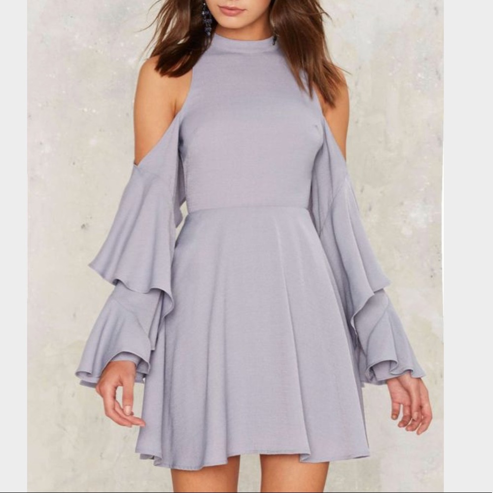 M-Following The River Cold Shoulder Dress - Picture 2 of 4