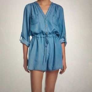 Denim Romper. NWT!