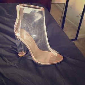 Clear heel boot