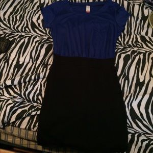 Blue and black dress