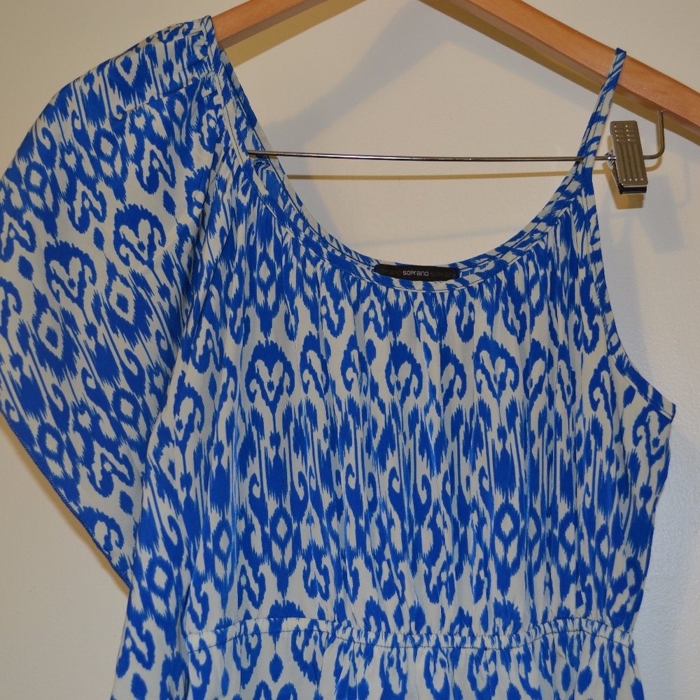 Blue and white Asymmetrical dress