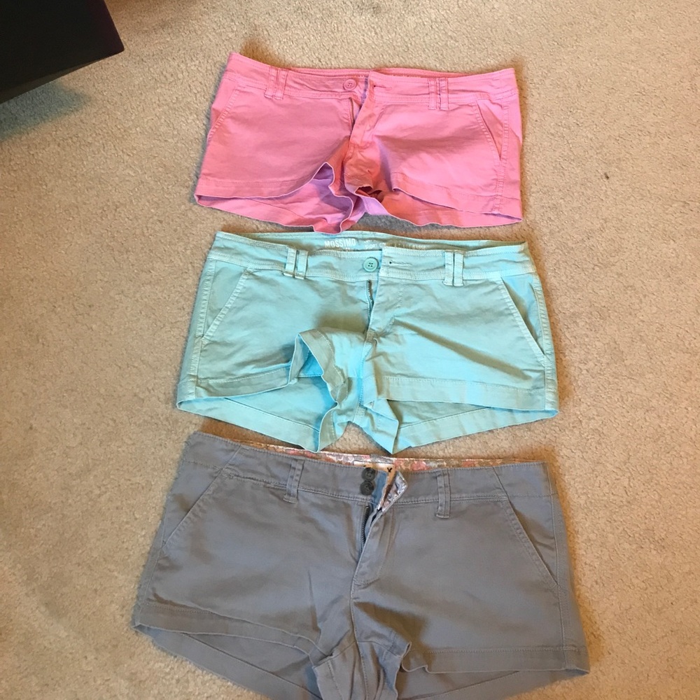 Target and American Eagle brand shorts