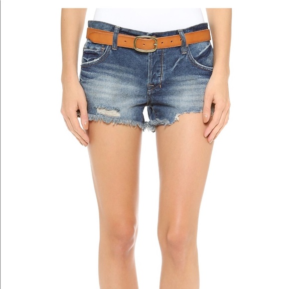 Free People Sharkbite Denim Cutoff Shorts - Picture 1 of 6