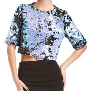 Lucy Paris Mermaid Sequin Crop Top