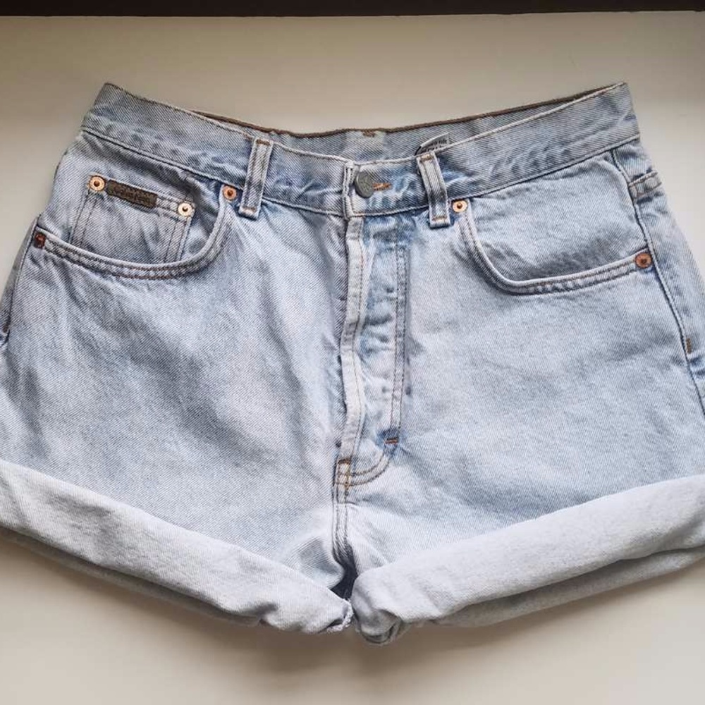 Vintage 90's High Waisted Denim Shorts Button Fly