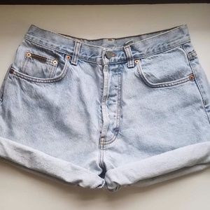 Vintage 90's High Waisted Denim Shorts Button Fly