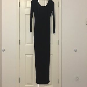 Floor length black dress