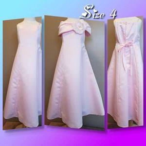 Floor length pink dress