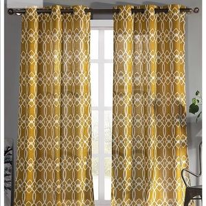Duck river mustard curtain panel set of 2 38x84