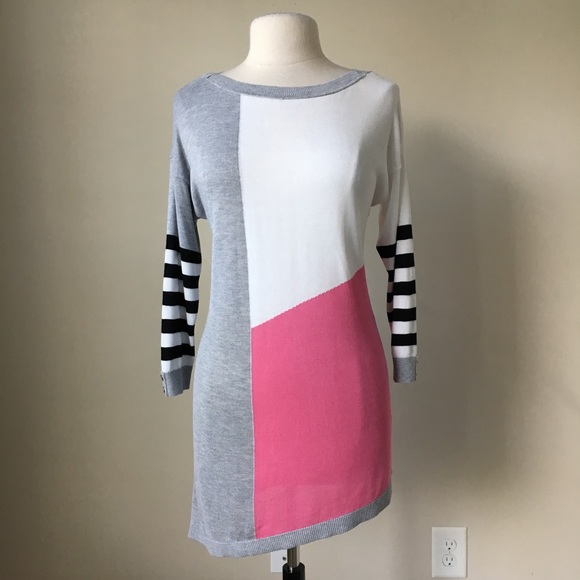 White House Black Market Sweaters - Boatneck colorblock tunic pullover sweater