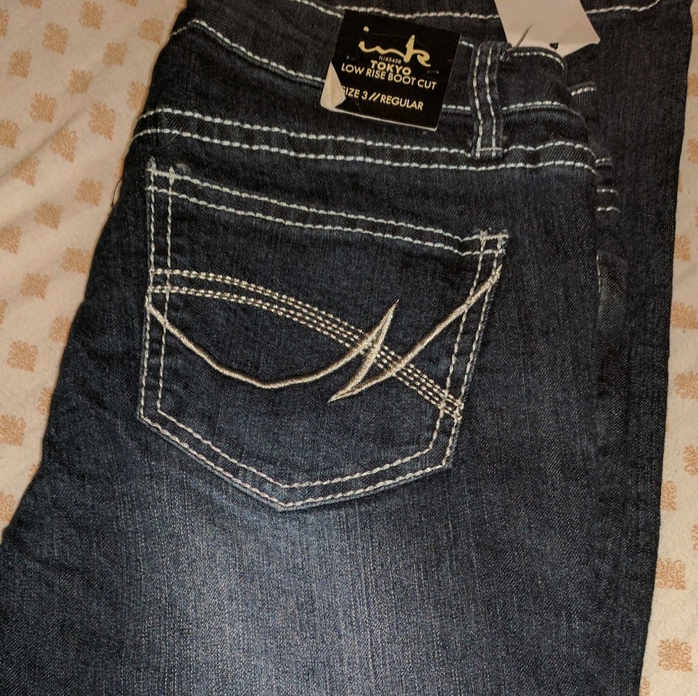 Low rise boot cut jeans