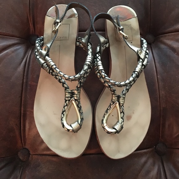 DV by Dolce Vita Shoes - Dolce Vita gold and black rope sandal