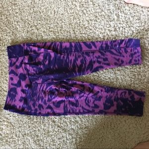 Cropped, purple, tie dye, workout leggings