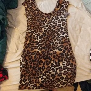 Leopard print mini dress