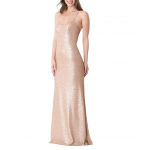 Bari Jay Gold/Champagne Sequin Bridesmaids Gown
