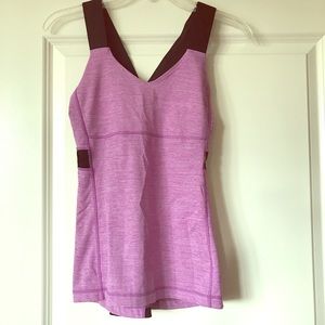 Pink lululemon tank top with built-in bra
