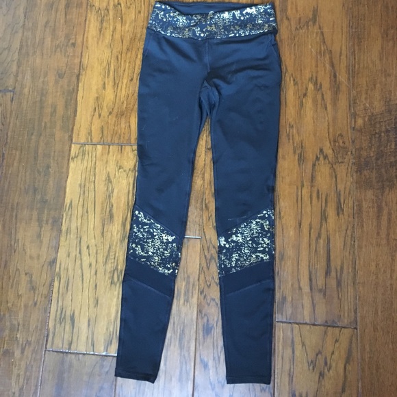 Pants - NWOT Gaiam gold flecked leggings