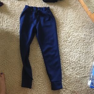 Navy joggers, fleece lined.