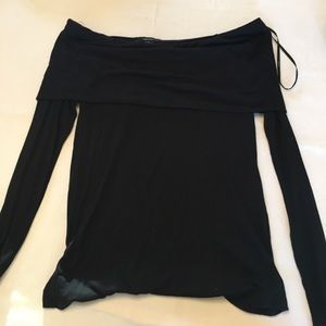 Soft black off the shoulder shirt