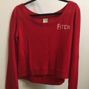 Red Abercrombie & Fitch Crew Neck Sweater