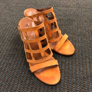 Aquatalia - orange suede sandals, made in Italy