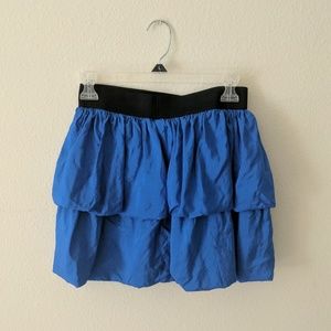 Blue Silk Double Layer Skirt