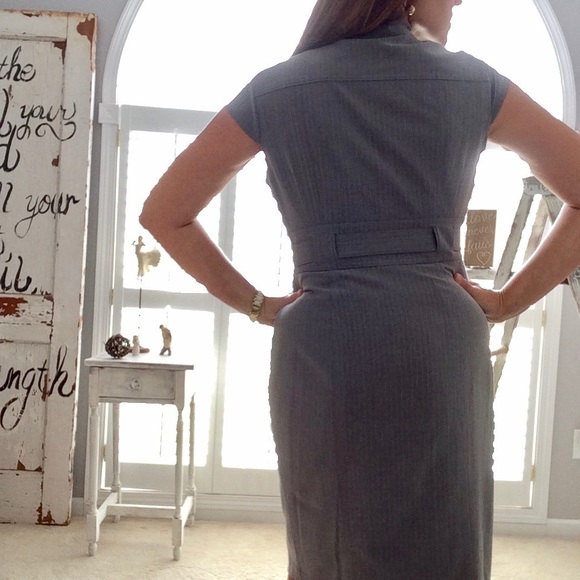 Calvin Klein Polyester Pinstripe Dress - Picture 2 of 4