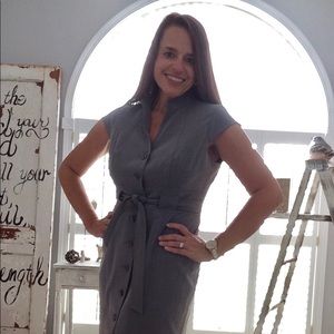 Calvin Klein Polyester Pinstripe Dress