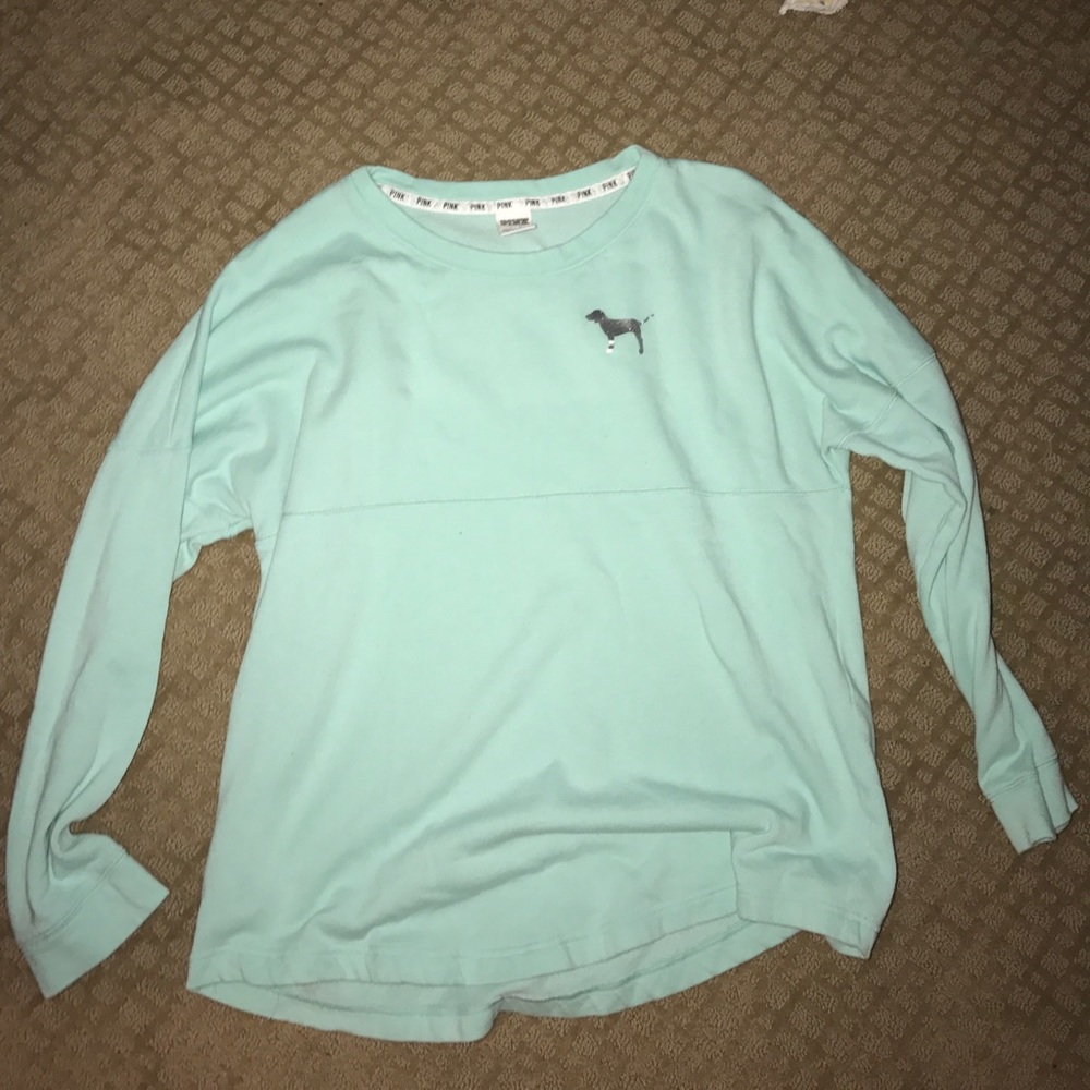 Teal long sleeve PINK sweatshirt