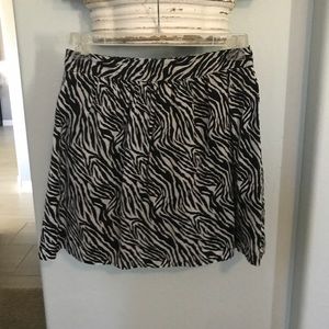 Zebra print linen skirt