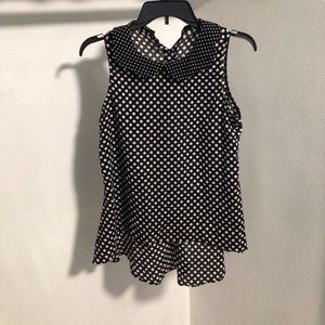 Polka dot sleeveless blouse
