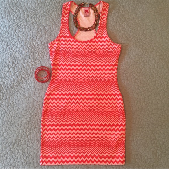 Missoni Dresses Missoni Orange And Light Pink Form Fitting Dress