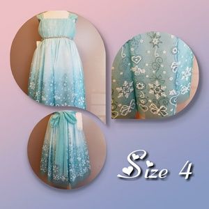 High Waisted Blue Ombre Glitter Dress