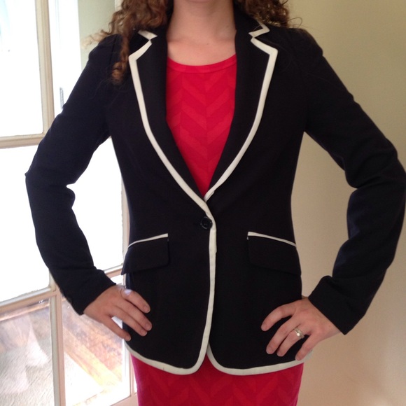 Forever 21 Jackets & Blazers - F21 Navy & White Nautical Blazer