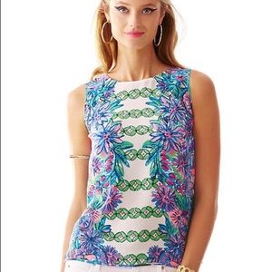 Lilly Pulitzer SZ M Sleeveless Silk Shell Top