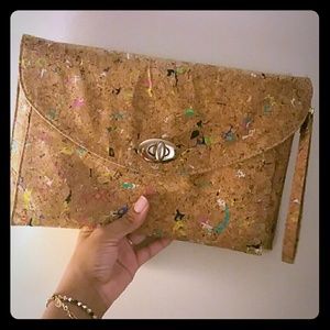 Corkscrew material purse