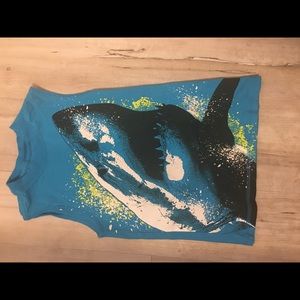 Boys bright blue tank top! 🦈