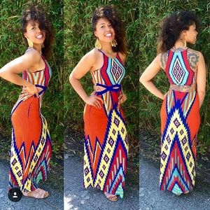 Beautiful Aztec patterned maxi dress