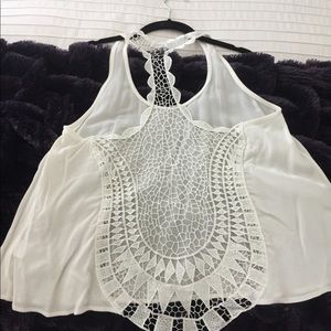 White Crotchet Tank