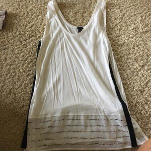 Beaded, black lined, white jcrew tank!
