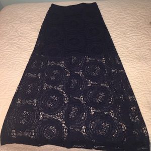 Long navy skirt!
