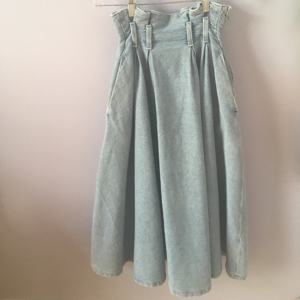 Gathered Denim Skirt
