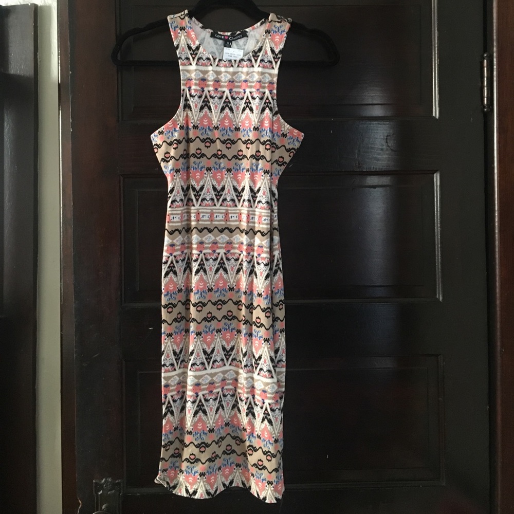Boho patterned dress- size M