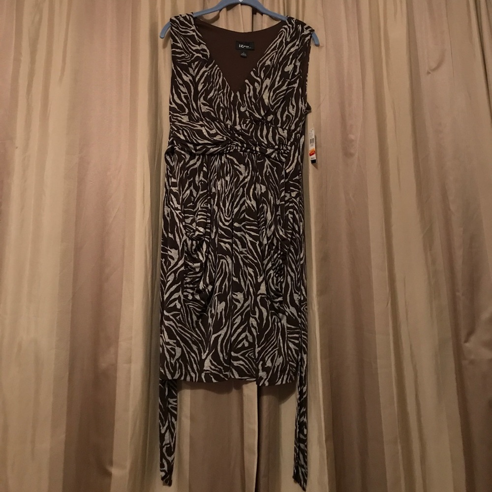 Brown/Tan Zebra Print Dress