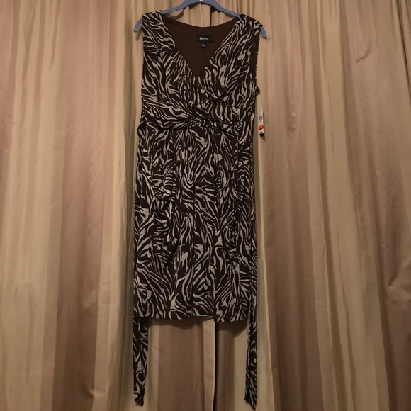 Brown/Tan Zebra Print Dress - Picture 1 of 2